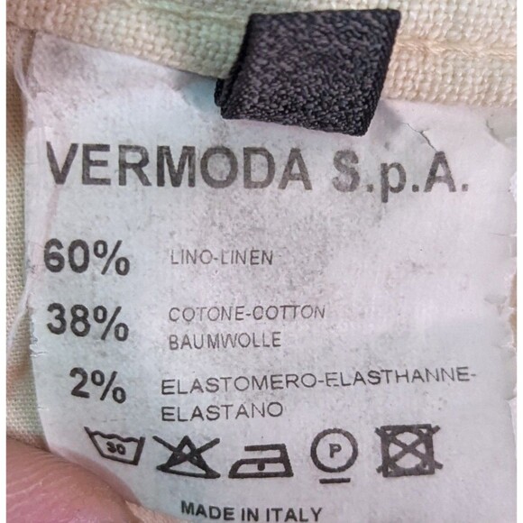 Dismero Women's Size 28x30 Beige Tan Straight Leg Linen Pants (411) - Picture 4 of 5